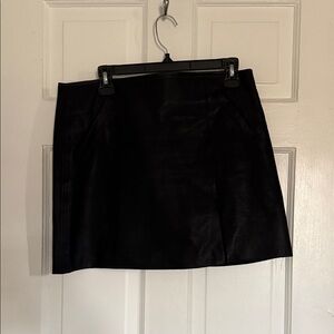 Olivaceous Black Faux Leather Mini Skirt